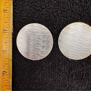 Silver Round Textured Earrings